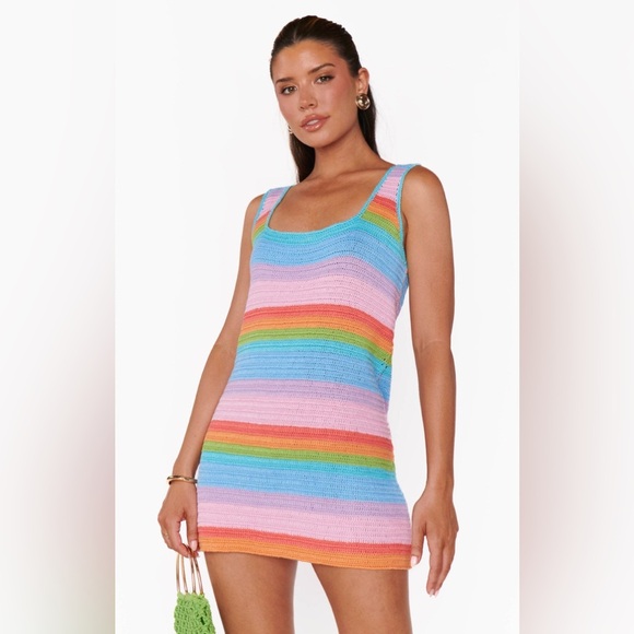 Show Me Your Mumu Day Trip Rainbow Crotchet Dress Coverup size small NWT - Picture 3 of 14
